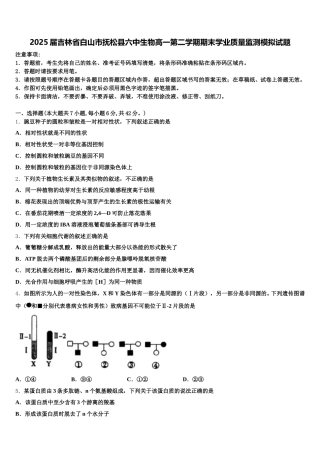 2025届吉林省白山市抚松县六中生物高一第二学期期末学业质量监测模拟试题含解析