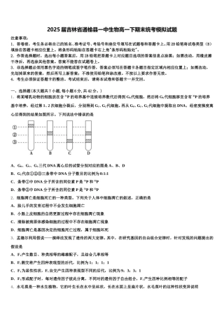 2025届吉林省通榆县一中生物高一下期末统考模拟试题含解析