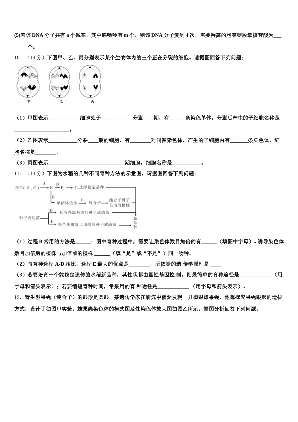 吉林省榆树市榆树一中2025届高一生物第二学期期末联考试题含解析_第3页