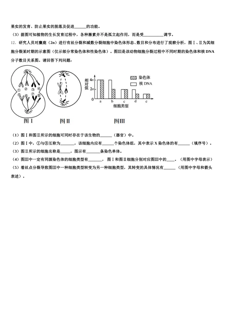 2024-2025学年吉林省松原市乾安县第七中学生物高一下期末考试试题含解析_第3页