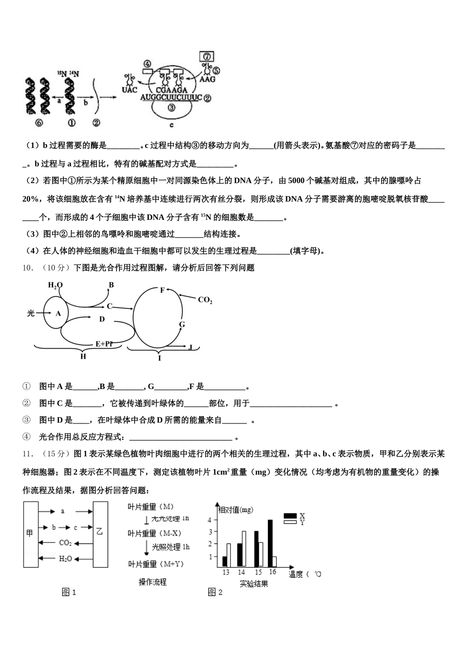 2025年吉林省长春市六中生物高一下期末教学质量检测试题含解析_第3页