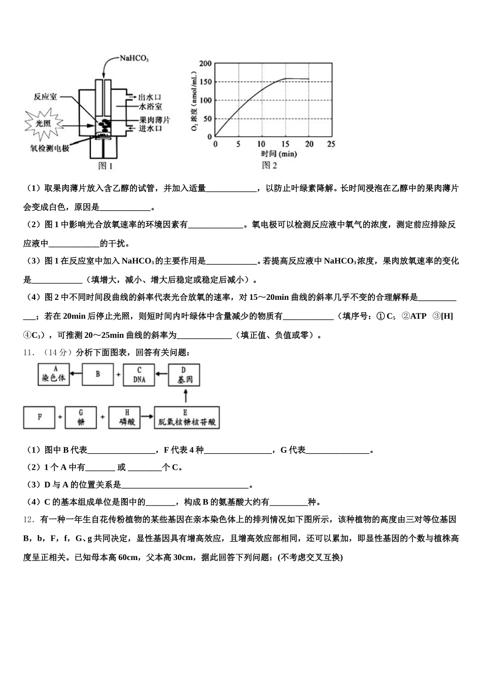 2024-2025学年吉林省长春市19中生物高一下期末综合测试试题含解析_第3页