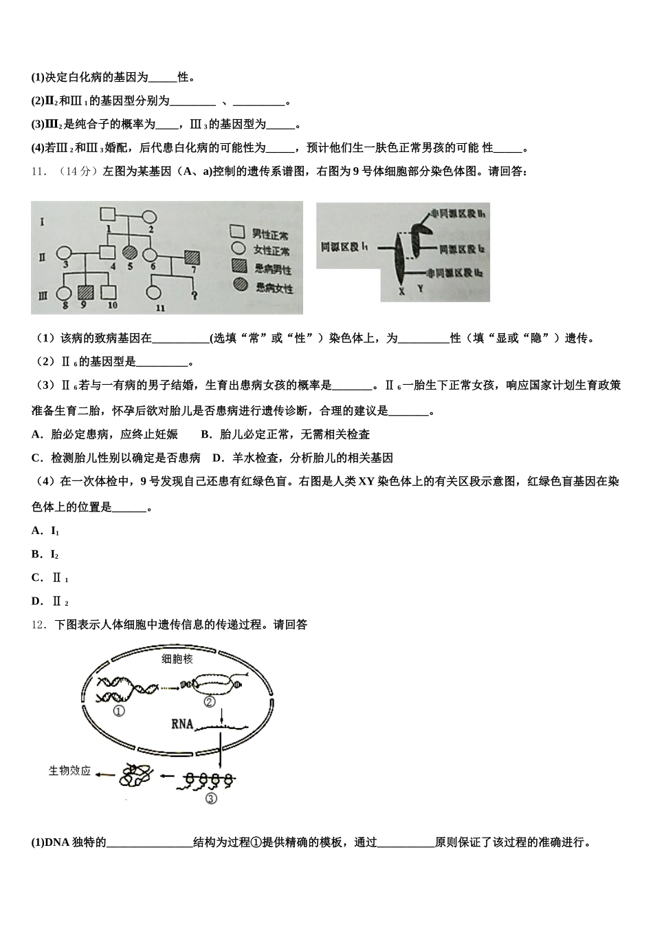 长春市第十一中学2025年高一下生物期末学业水平测试试题含解析_第3页