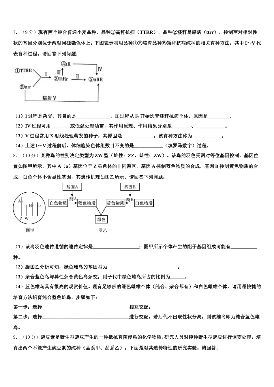 吉林梅河口市第五中学2025年生物高一下期末达标测试试题含解析_第2页