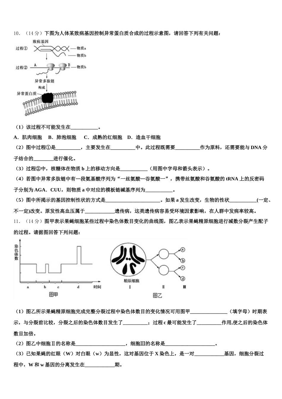 吉林省长春九台师范高中2025年高一生物第二学期期末监测模拟试题含解析_第3页