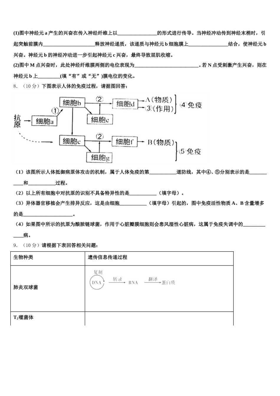 吉林省辉煌联盟九校2024-2025学年生物高一第二学期期末监测模拟试题含解析_第2页