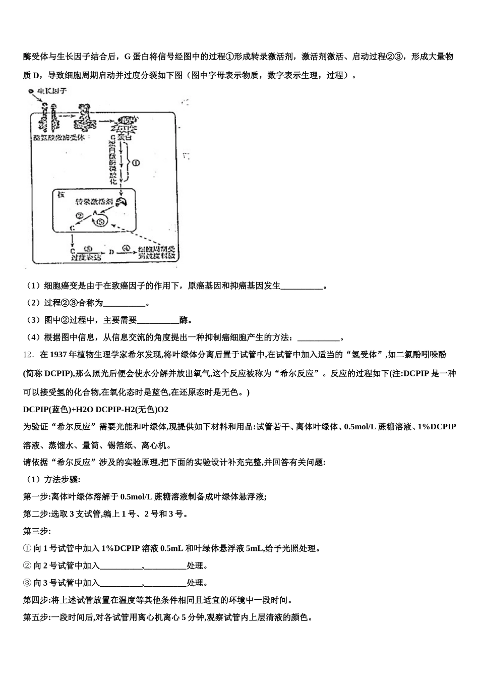 2025届吉林省长春市“BEST合作体”生物高一下期末综合测试试题含解析_第3页