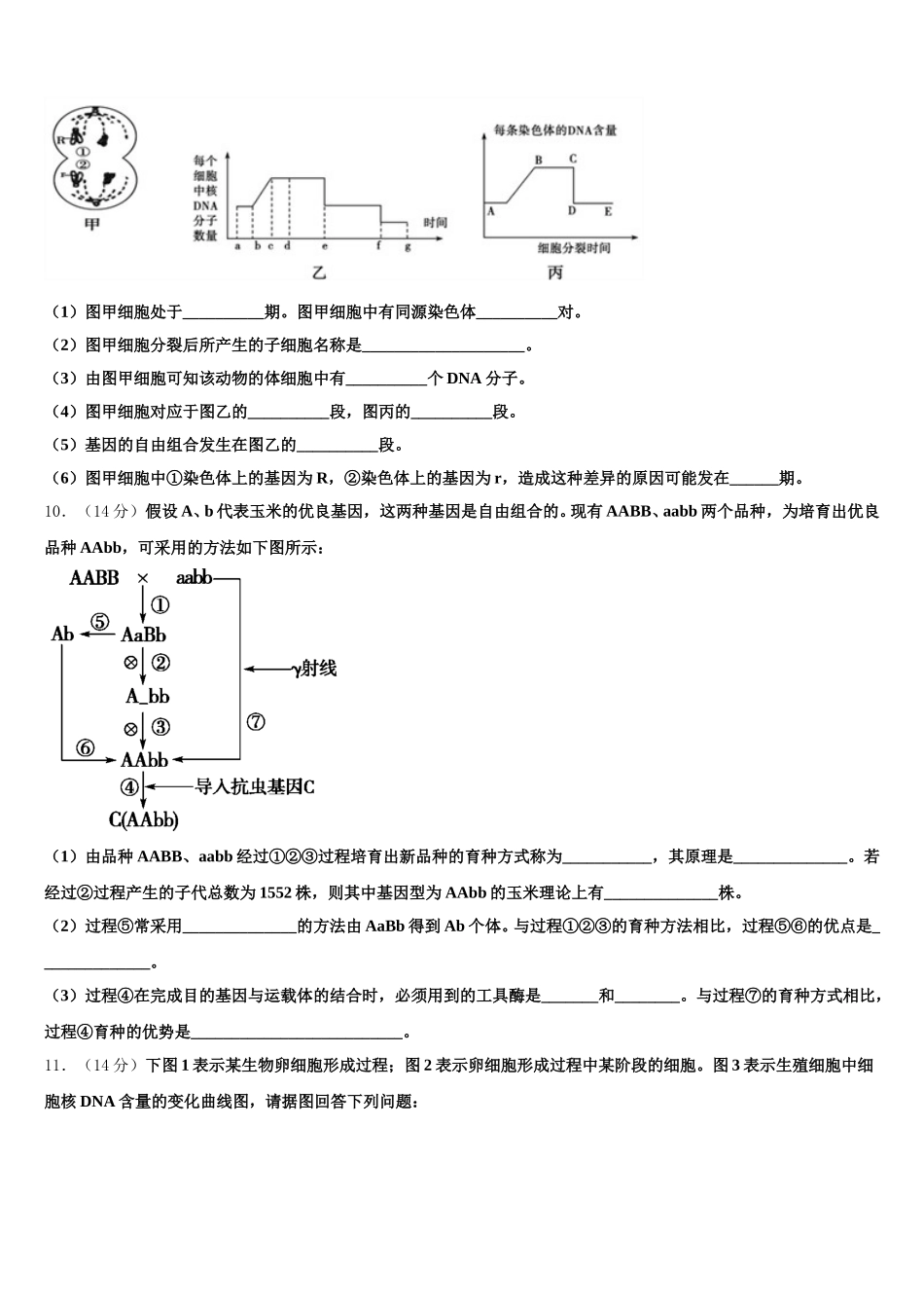 辽源市重点中学2025届高一下生物期末质量检测试题含解析_第3页