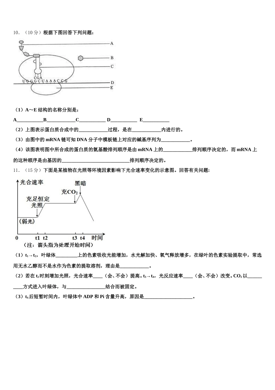 2024-2025学年云南省邵通威信县第一中学生物高一下期末统考试题含解析_第3页