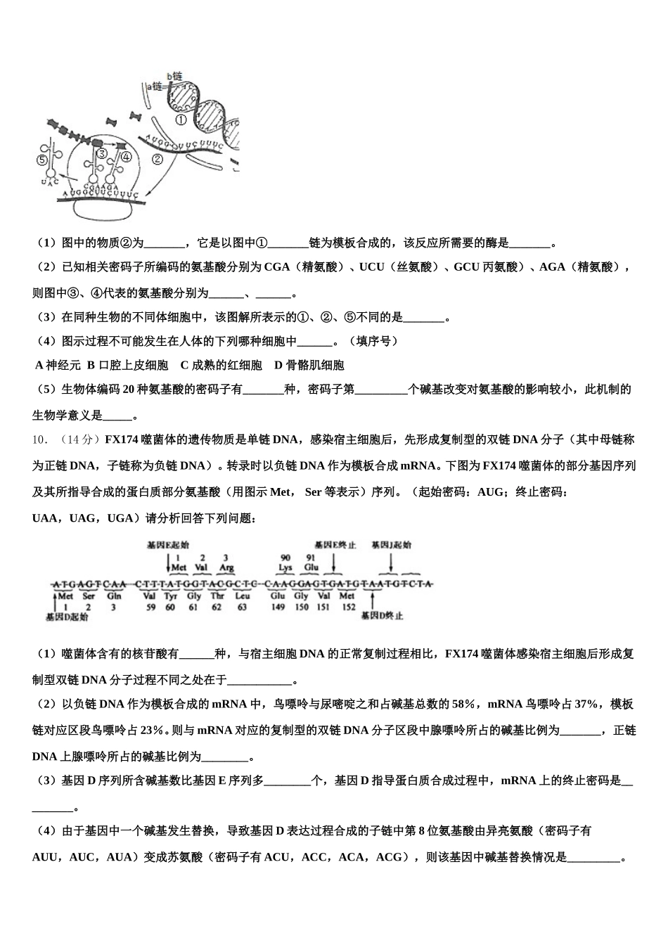 2025年云南省玉龙纳西族自治县第一中学生物高一下期末预测试题含解析_第3页