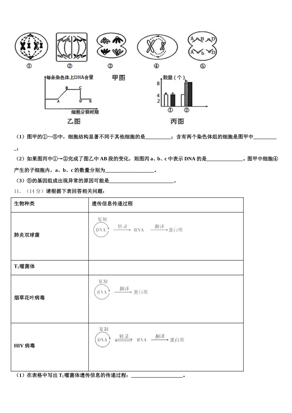 云南省保山一中2025届生物高一第二学期期末检测模拟试题含解析_第3页