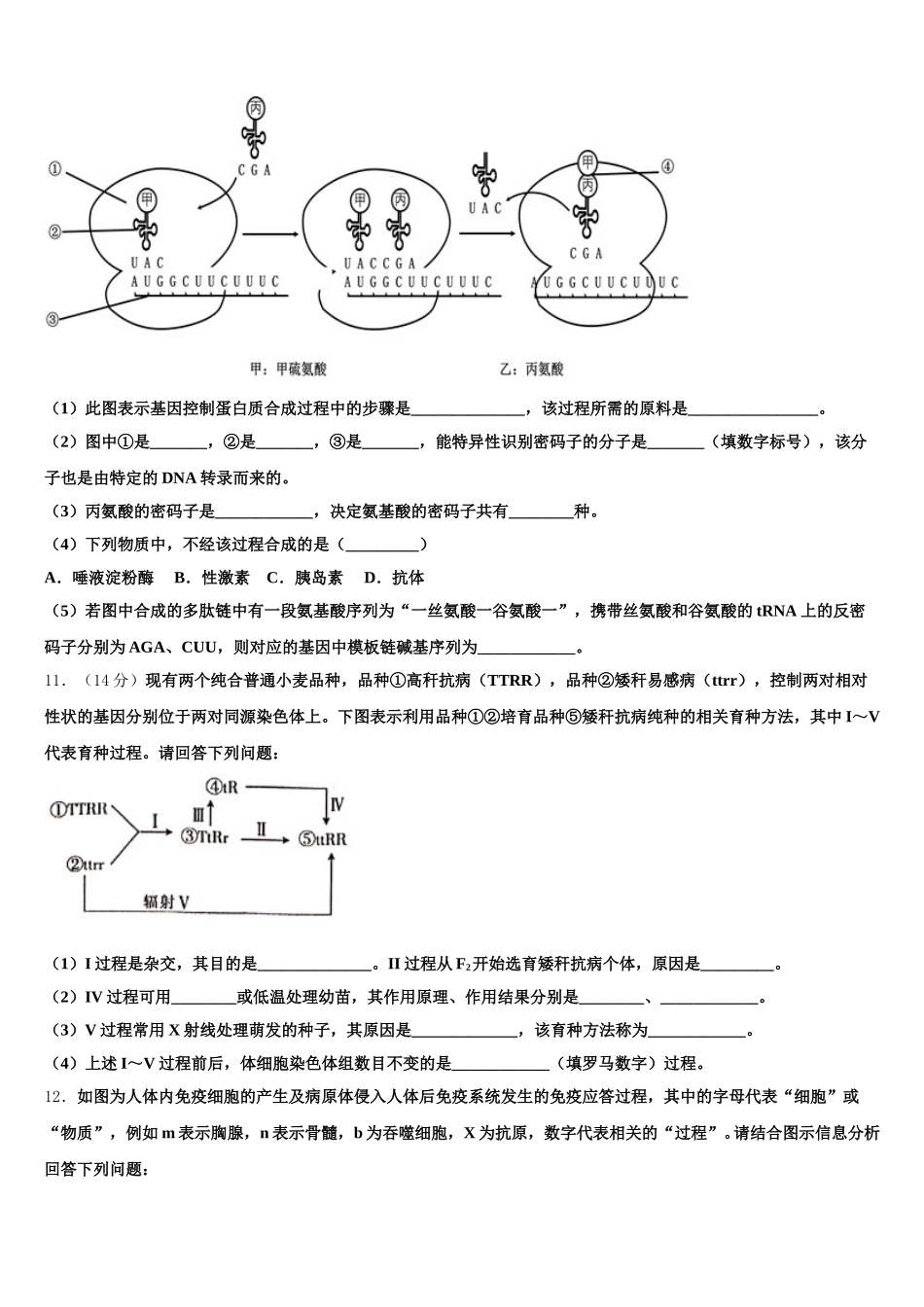 2024-2025学年云南省陇川县第一中学高一下生物期末质量跟踪监视模拟试题含解析_第3页