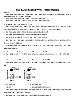 2025年云南省陇川县民族中学高一下生物期末检测试题含解析