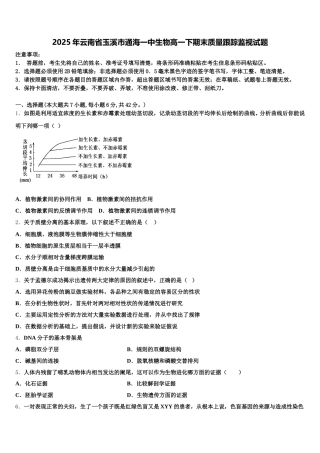 2025年云南省玉溪市通海一中生物高一下期末质量跟踪监视试题含解析