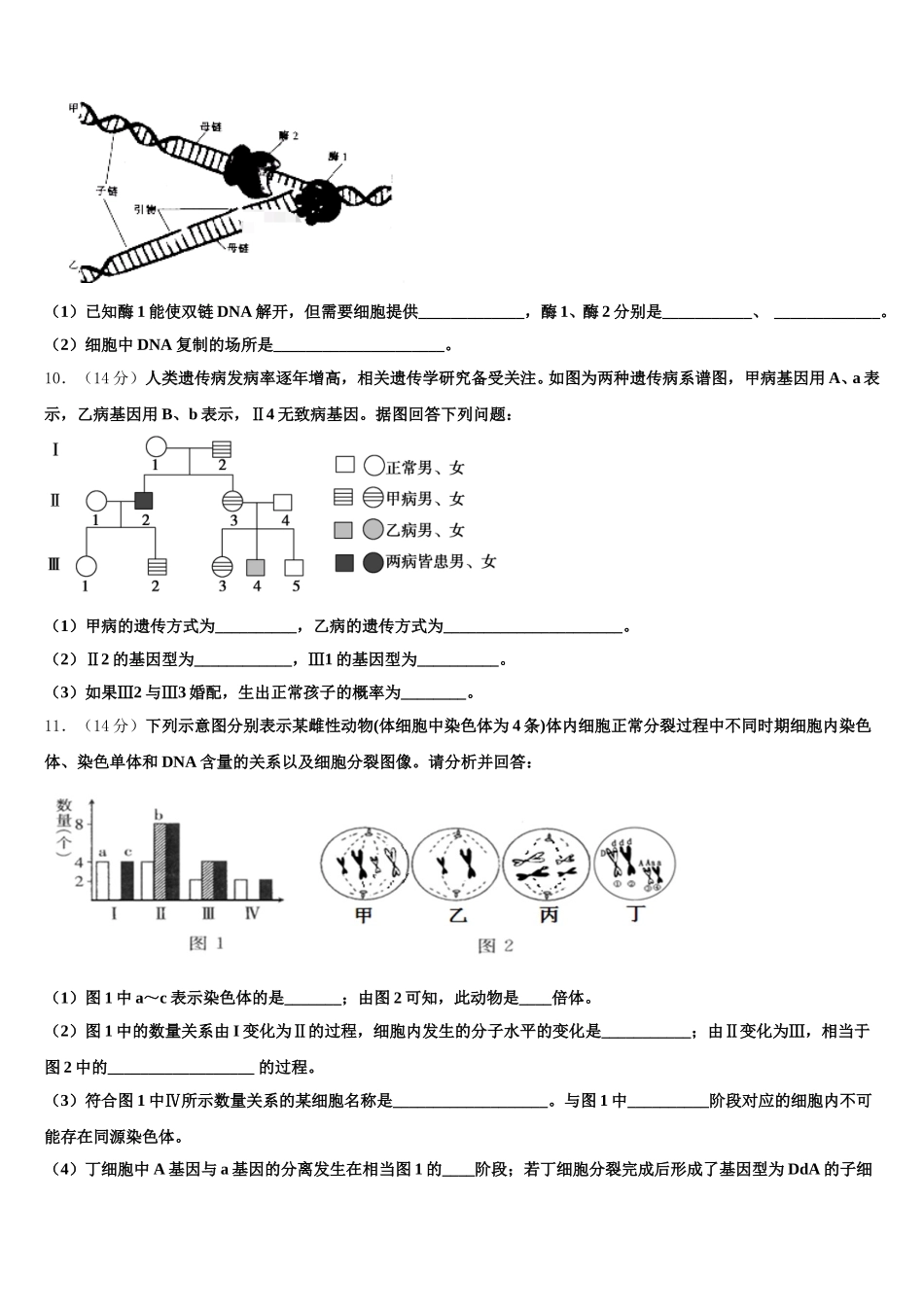 云南省保山市施甸县一中2025届高一下生物期末统考模拟试题含解析_第3页