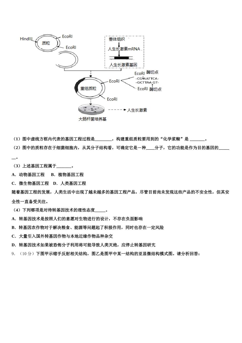 云南省楚雄州大姚县大姚一中2025届高一生物第二学期期末复习检测模拟试题含解析_第3页