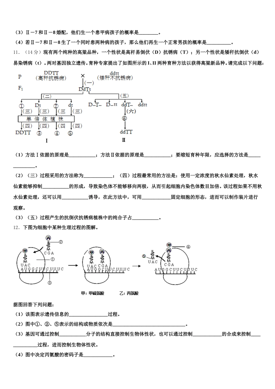 2025年云南省中央民族大学附属中学芒市国际学校高一下生物期末检测试题含解析_第3页