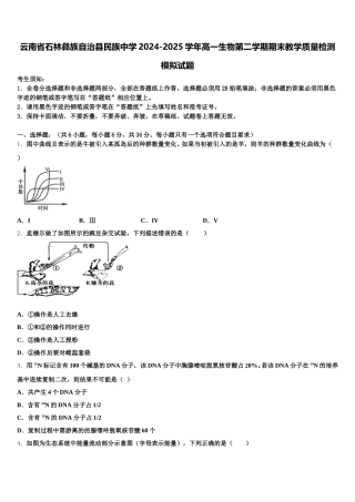 云南省石林彝族自治县民族中学2024-2025学年高一生物第二学期期末教学质量检测模拟试题含解析