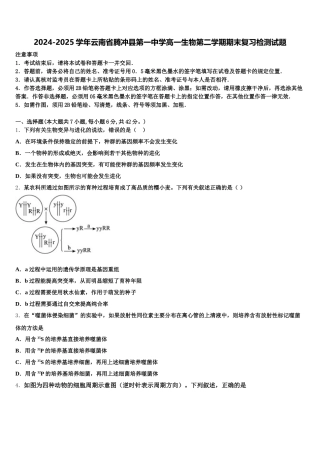 2024-2025学年云南省腾冲县第一中学高一生物第二学期期末复习检测试题含解析