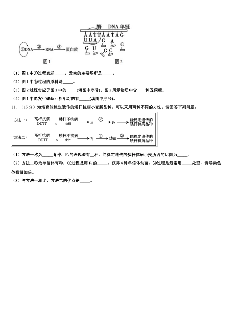2025年云南省昭通市大关县第二中学高一生物第二学期期末质量检测模拟试题含解析_第3页