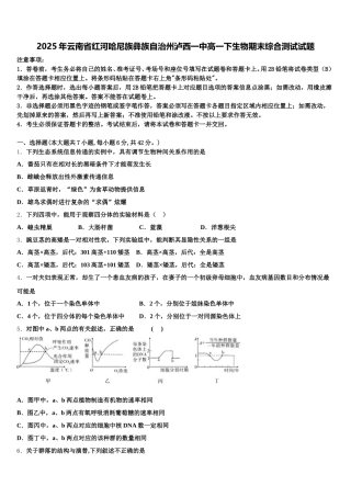 2025年云南省红河哈尼族彝族自治州泸西一中高一下生物期末综合测试试题含解析