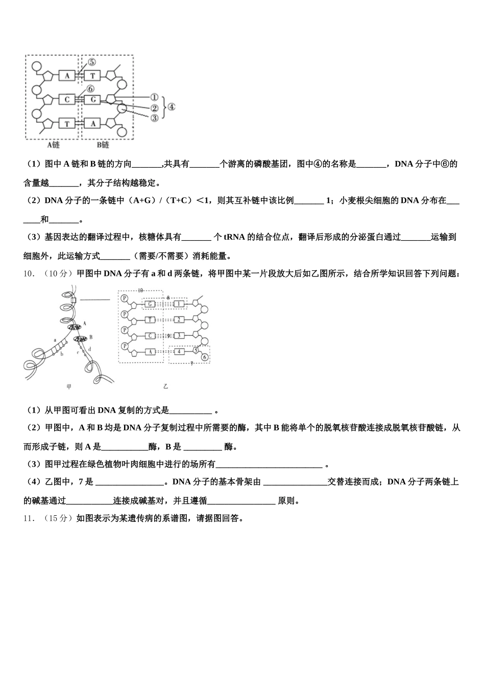 云南省隆阳区二中2024-2025学年生物高一下期末学业质量监测试题含解析_第3页