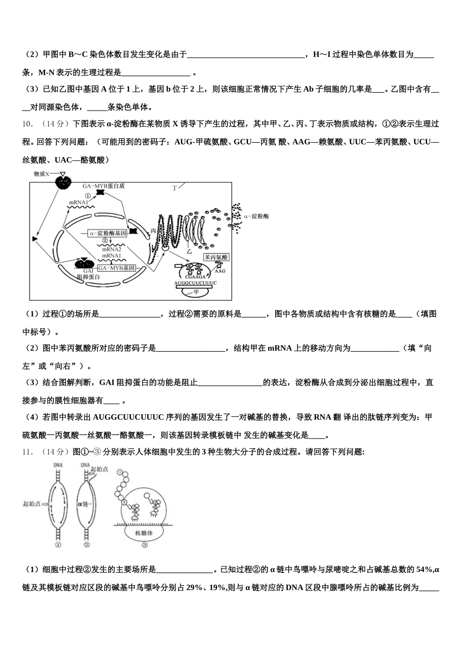 云南省砚山县二中2025届高一下生物期末综合测试模拟试题含解析_第3页