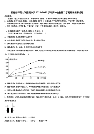 云南省师范大学附属中学2024-2025学年高一生物第二学期期末统考试题含解析