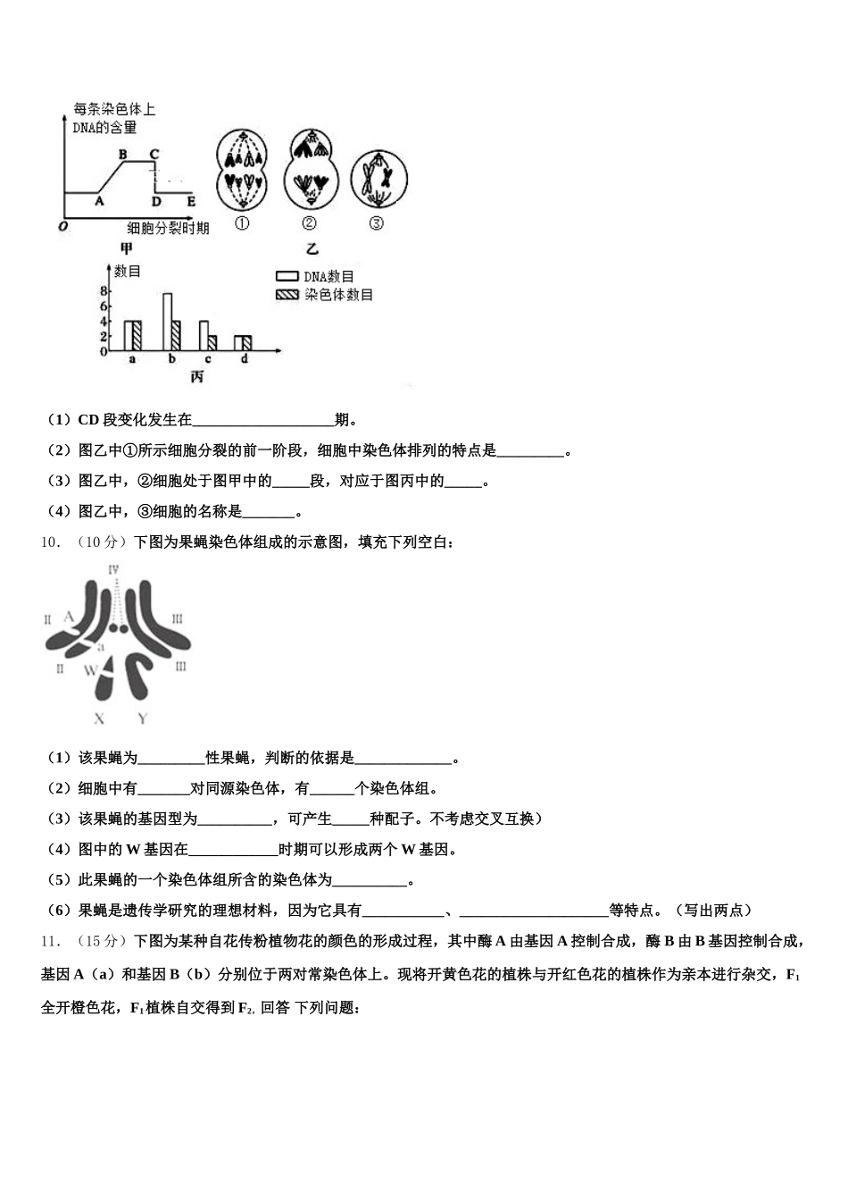 2024-2025学年云南省昆明市外国语学校生物高一第二学期期末调研试题含解析_第3页