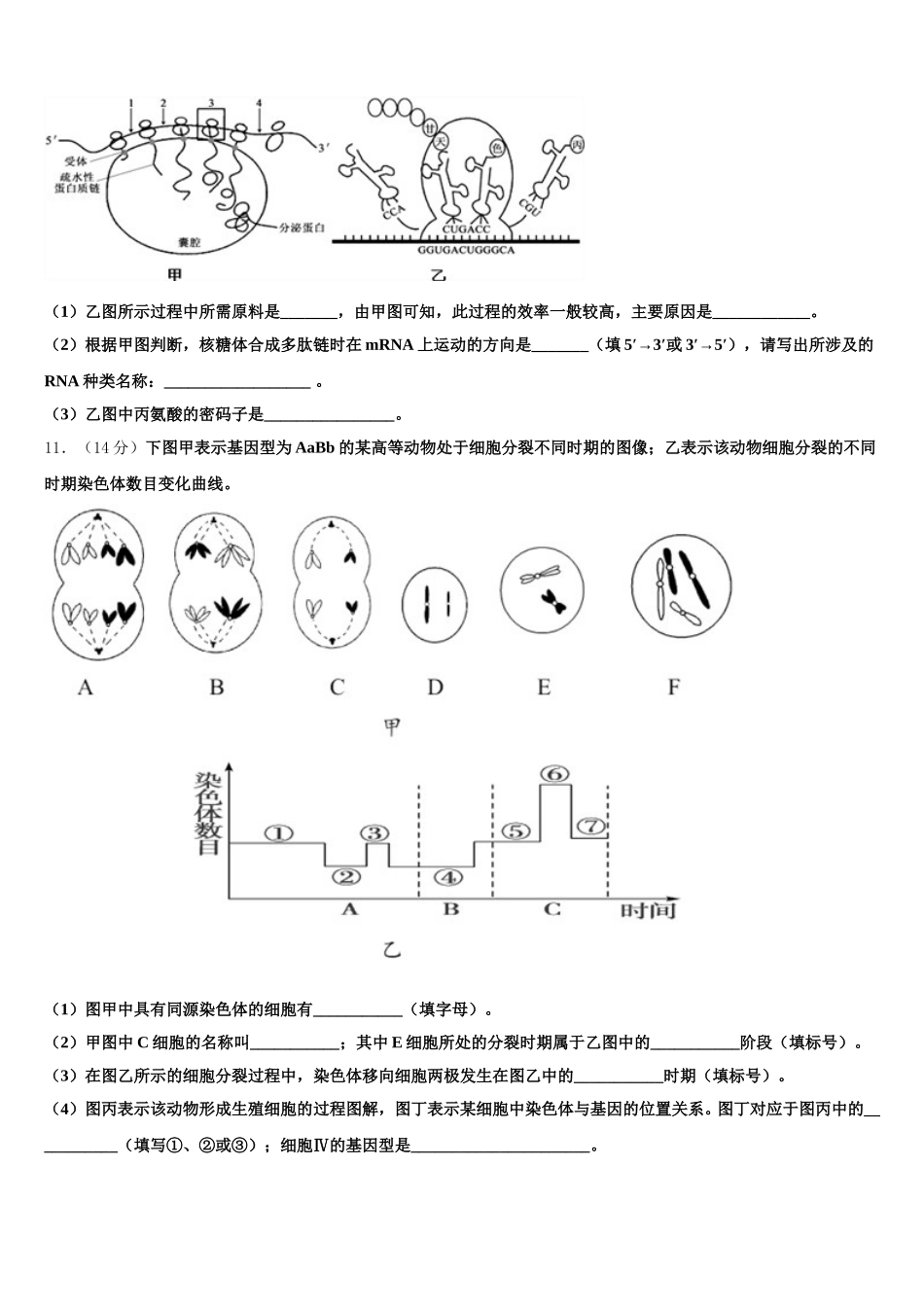 2025届云南省红河州二中高一下生物期末质量检测模拟试题含解析_第3页