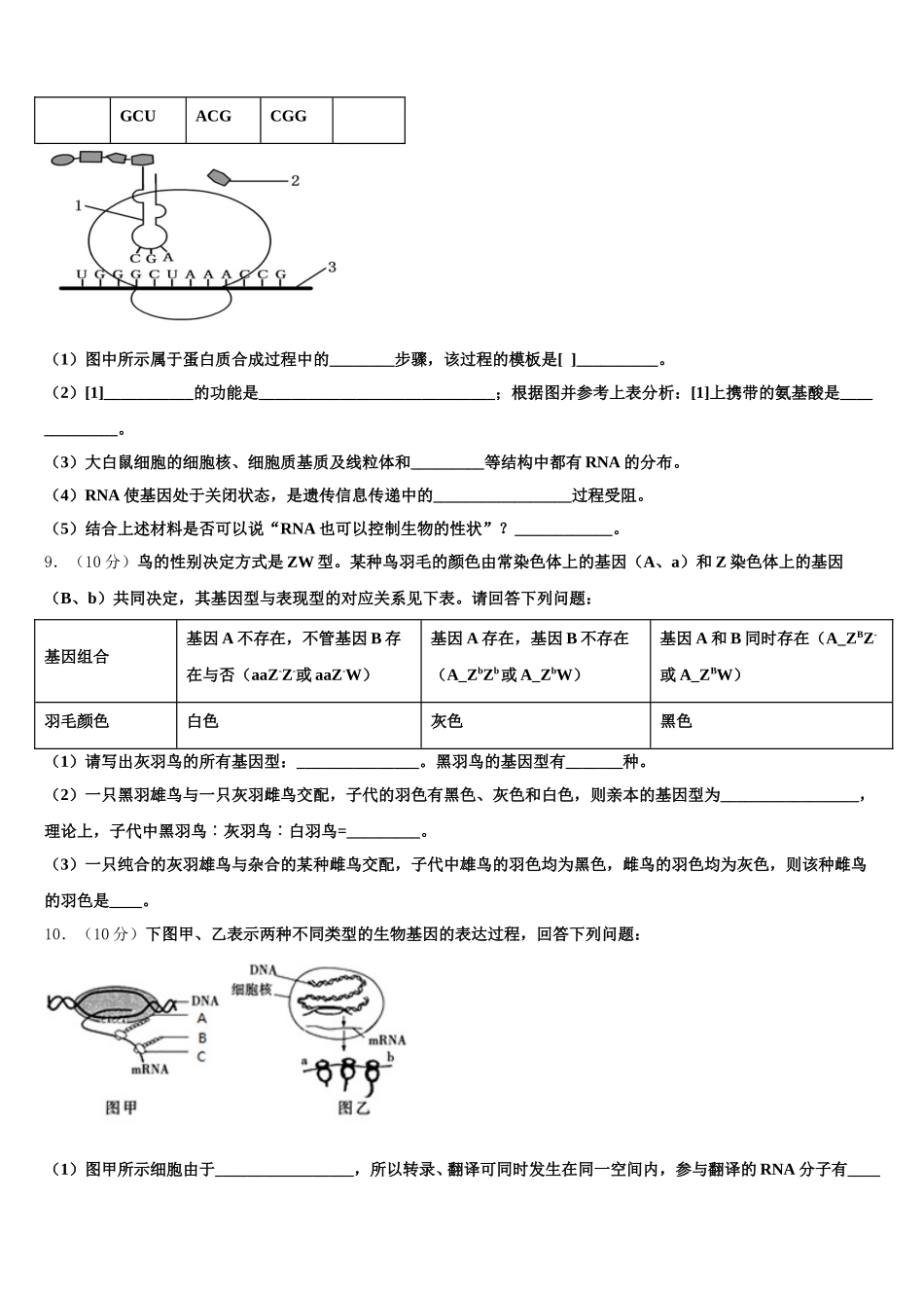 2025届云南省石林县民中生物高一第二学期期末质量跟踪监视模拟试题含解析_第3页