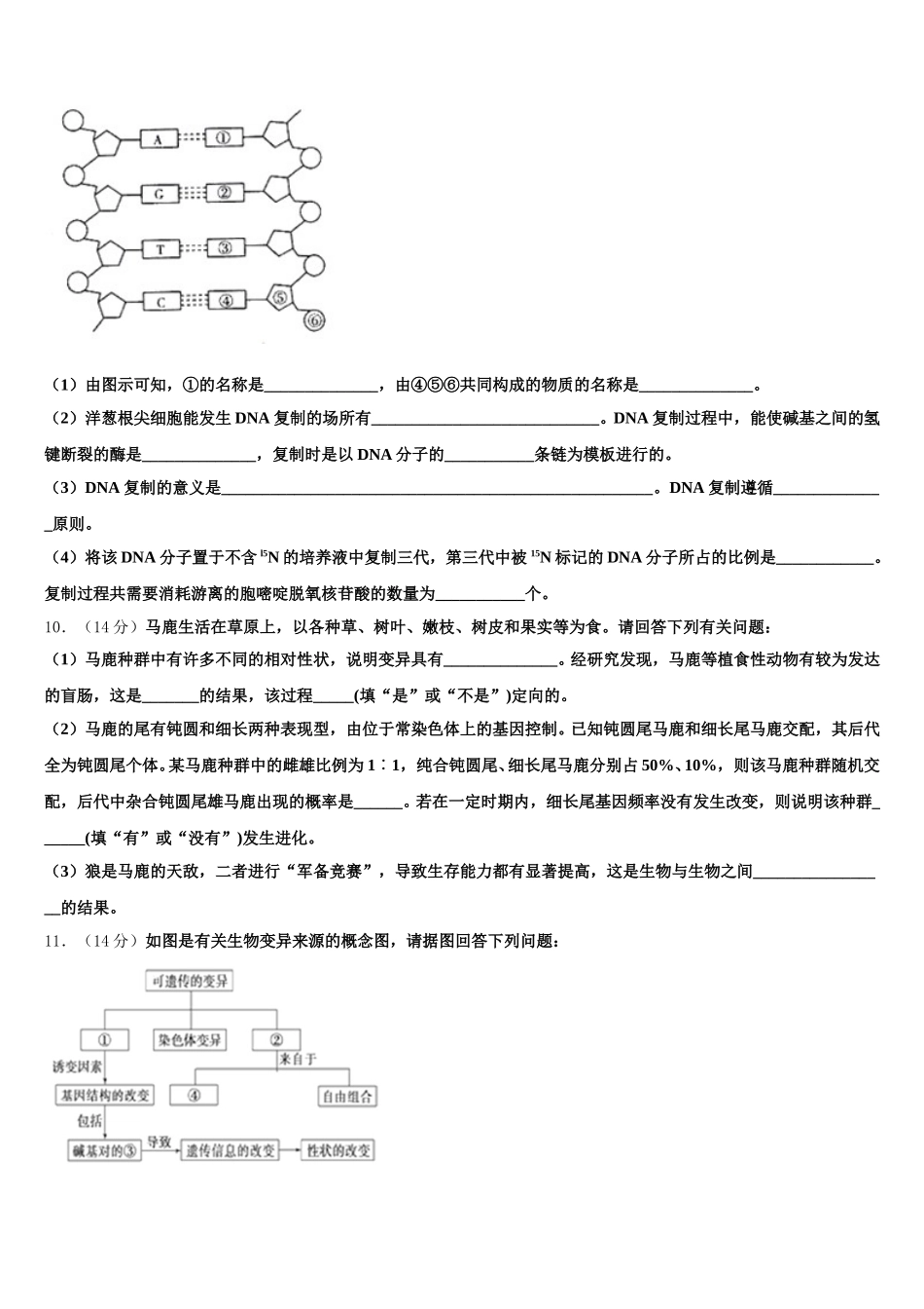 2025年云南省云大附中星耀校区生物高一下期末监测试题含解析_第3页