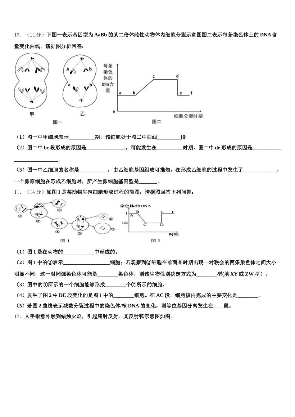 云南省凤庆县第二中学2025届高一生物第二学期期末达标检测模拟试题含解析_第3页