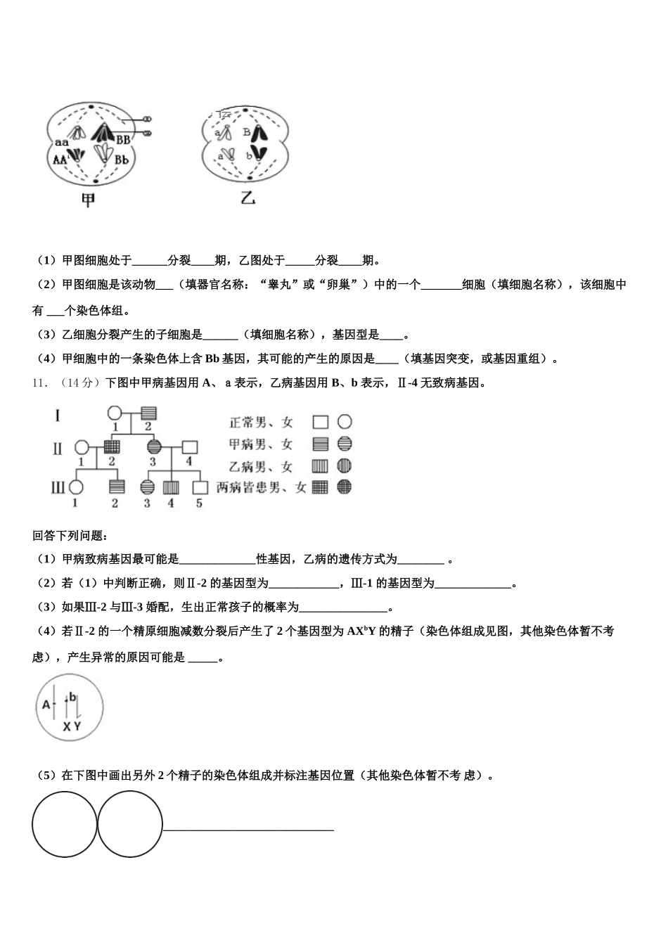 云南省玉溪市元江第一中学2025届生物高一第二学期期末学业水平测试试题含解析_第3页