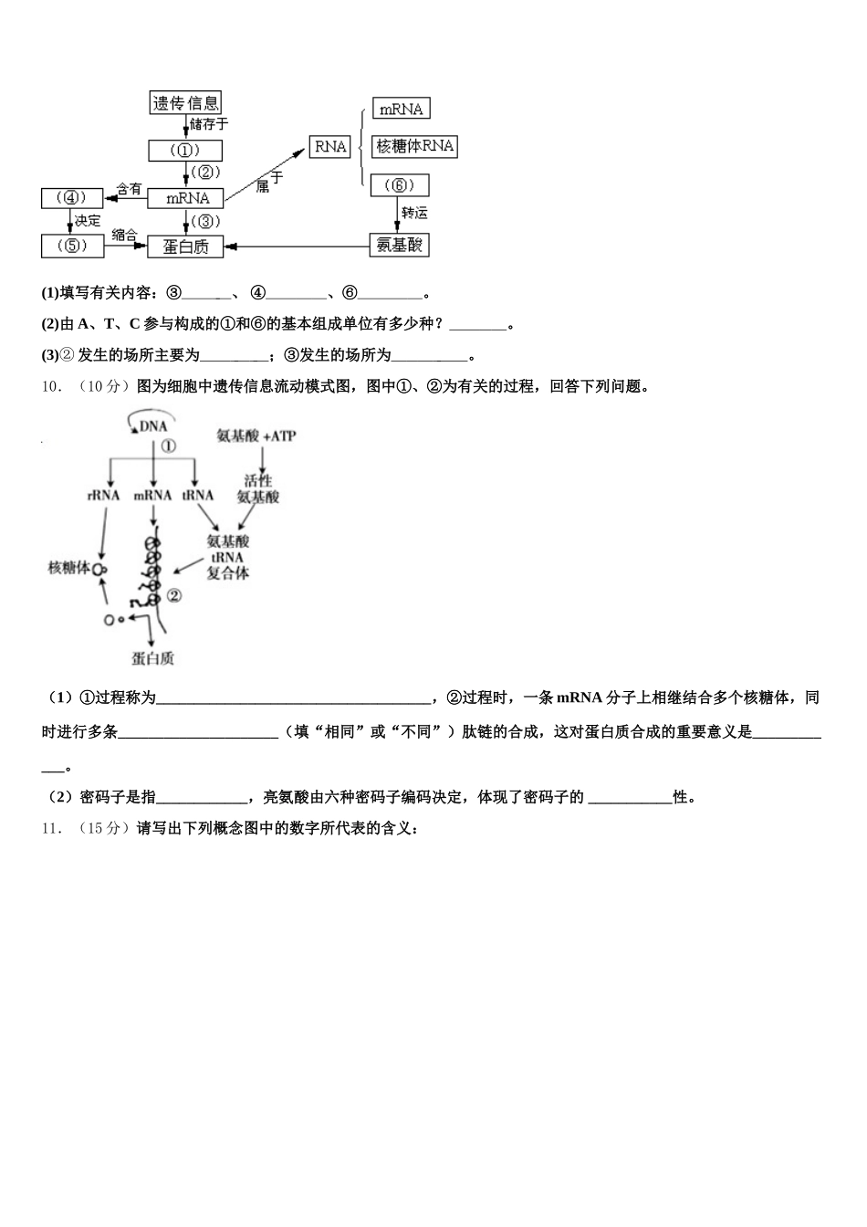 2024-2025学年云南省玉溪市第一中学生物高一第二学期期末复习检测模拟试题含解析_第3页