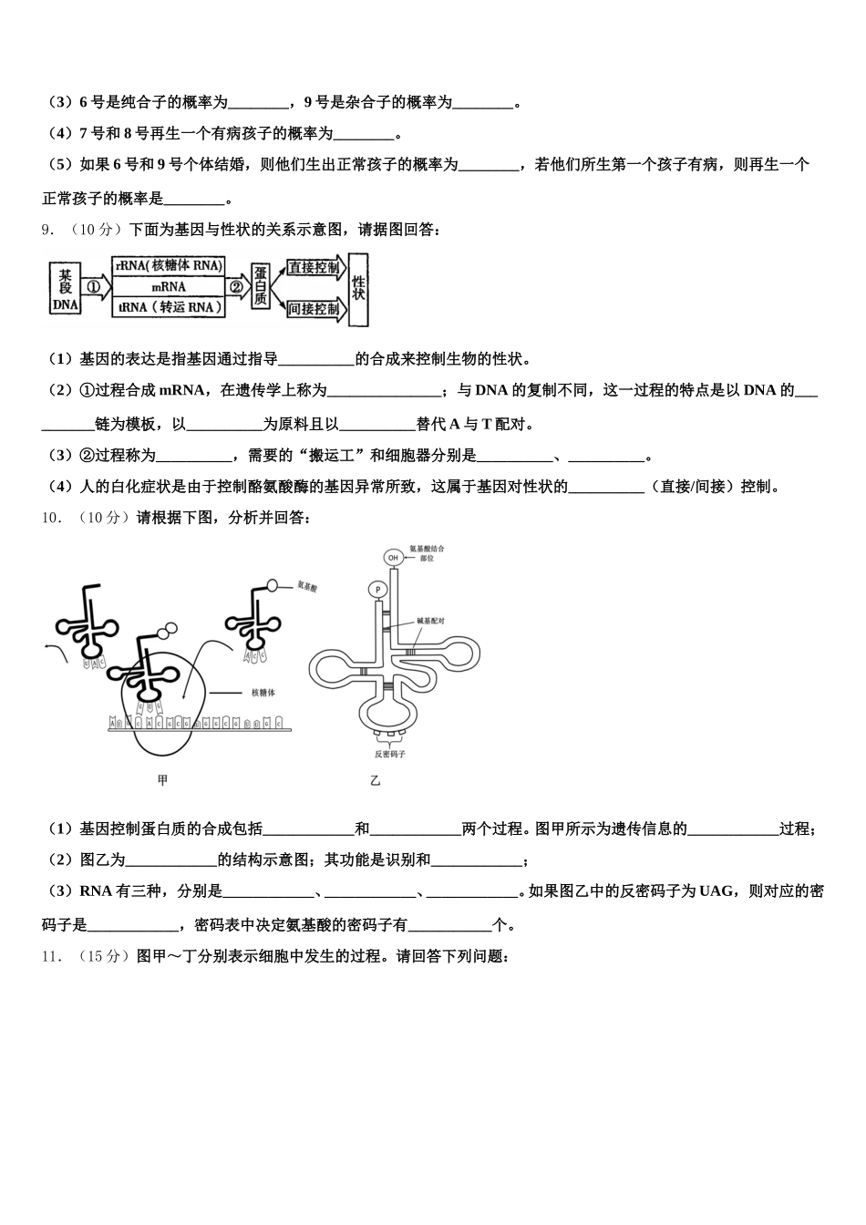 2025年云南省临沧市临翔区元江民族中学生物高一下期末质量跟踪监视试题含解析_第3页