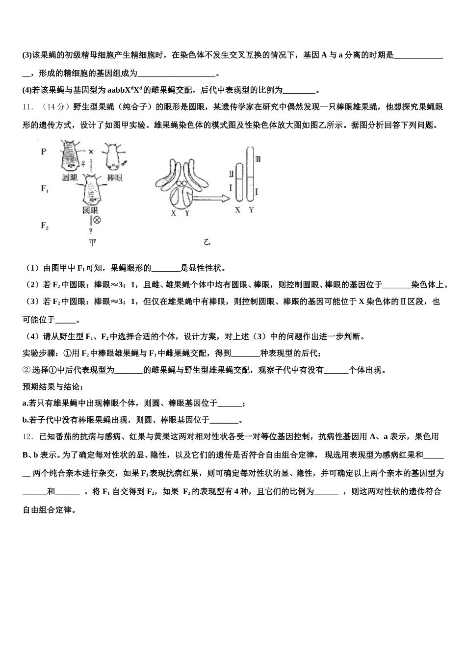 2025届云南省楚雄州南华县民中生物高一下期末经典试题含解析_第3页