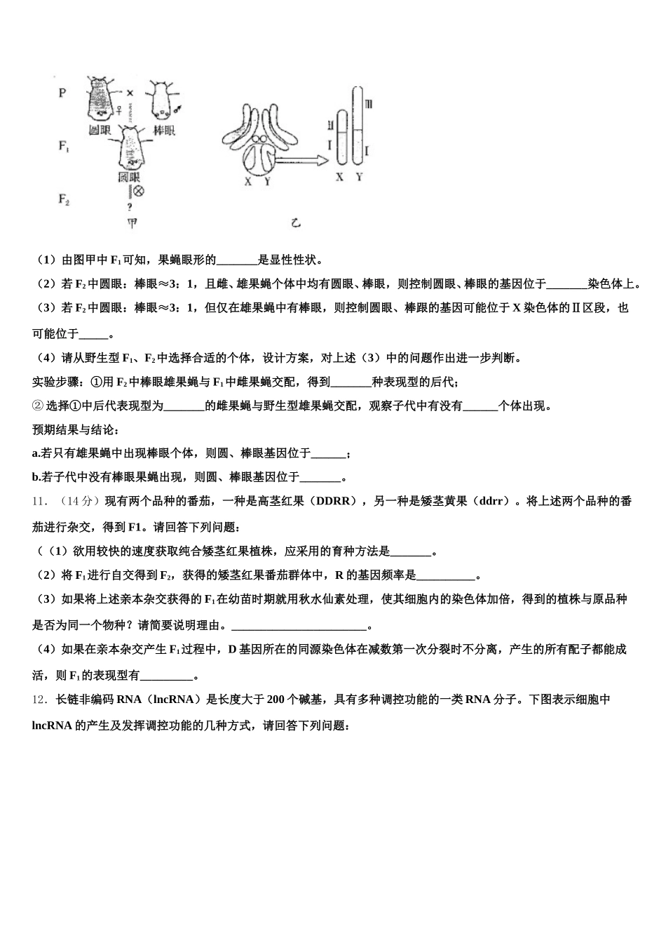2024-2025学年云南省开远一中高一生物第二学期期末达标测试试题含解析_第3页