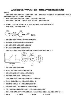 云南省宣威市第八中学2025届高一生物第二学期期末检测模拟试题含解析