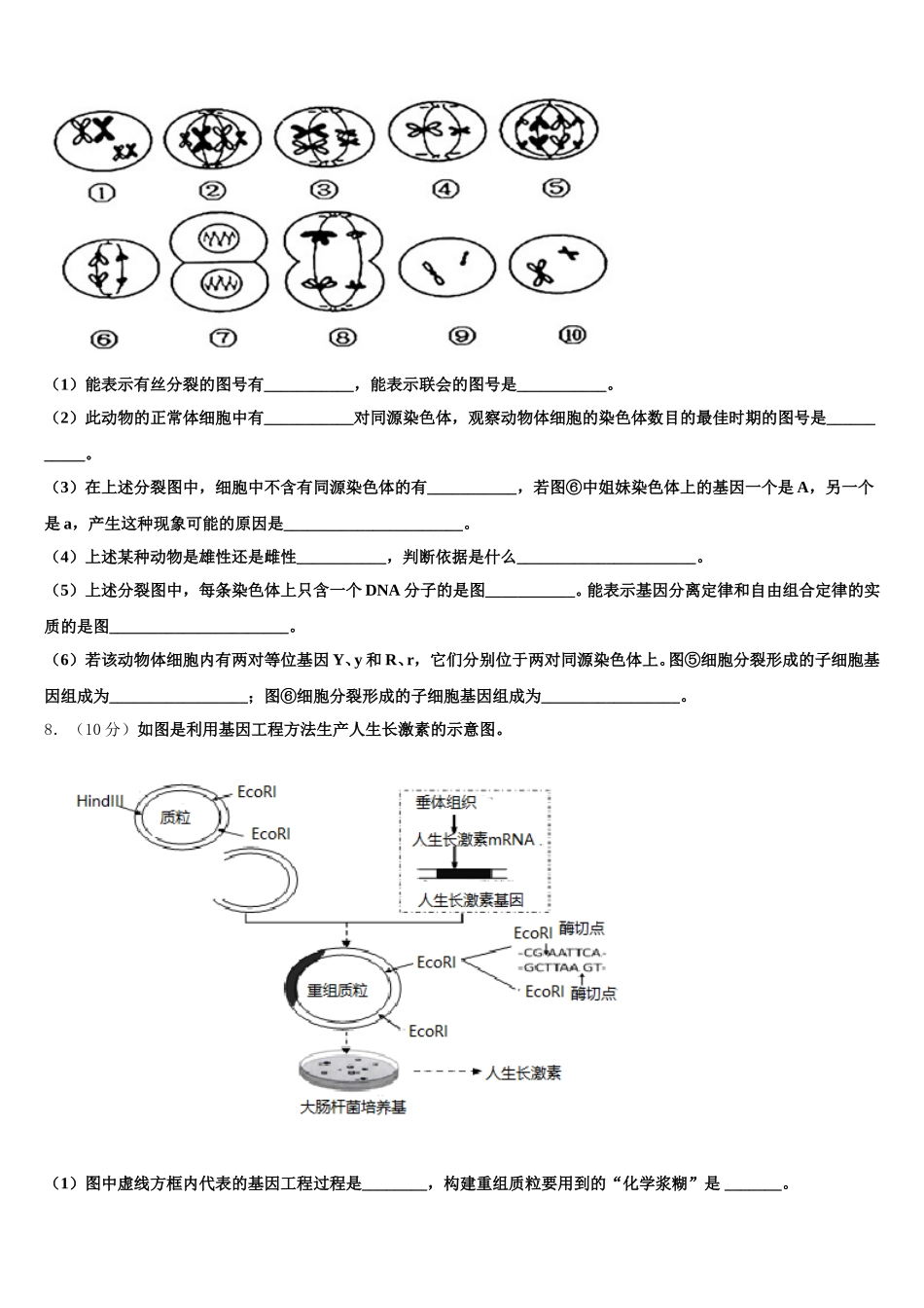 2025年云南省曲靖市西南名校联盟生物高一第二学期期末质量检测模拟试题含解析_第2页