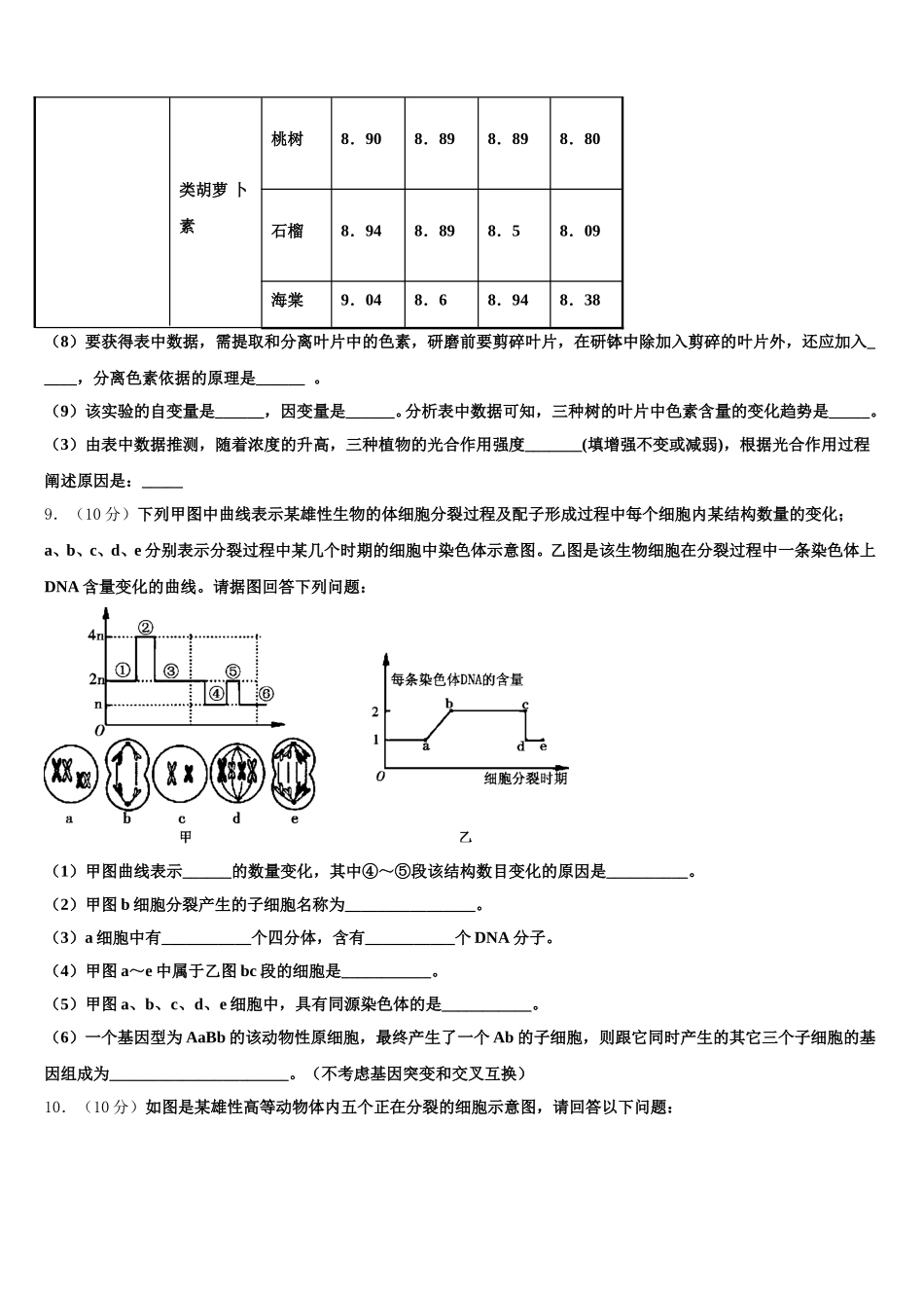 2025届云南省保山市隆阳区高一生物第二学期期末学业质量监测模拟试题含解析_第3页
