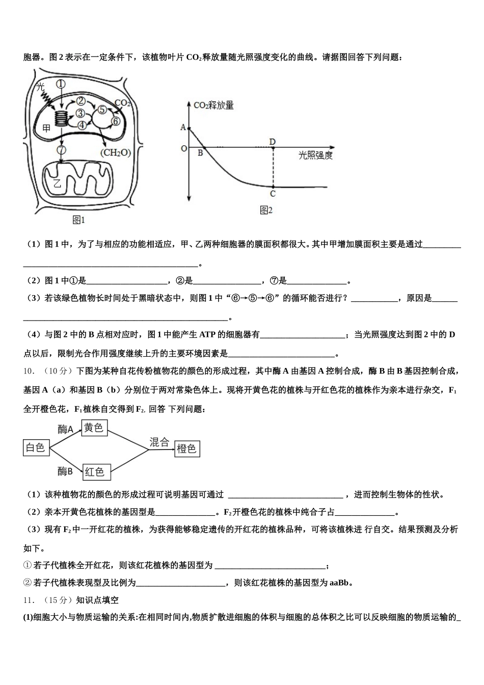 云南民族大学附属中学2024-2025学年高一生物第二学期期末检测试题含解析_第3页