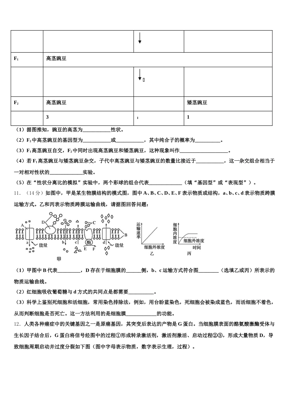 云南省峨山县大龙潭中学2025年高一下生物期末调研试题含解析_第3页
