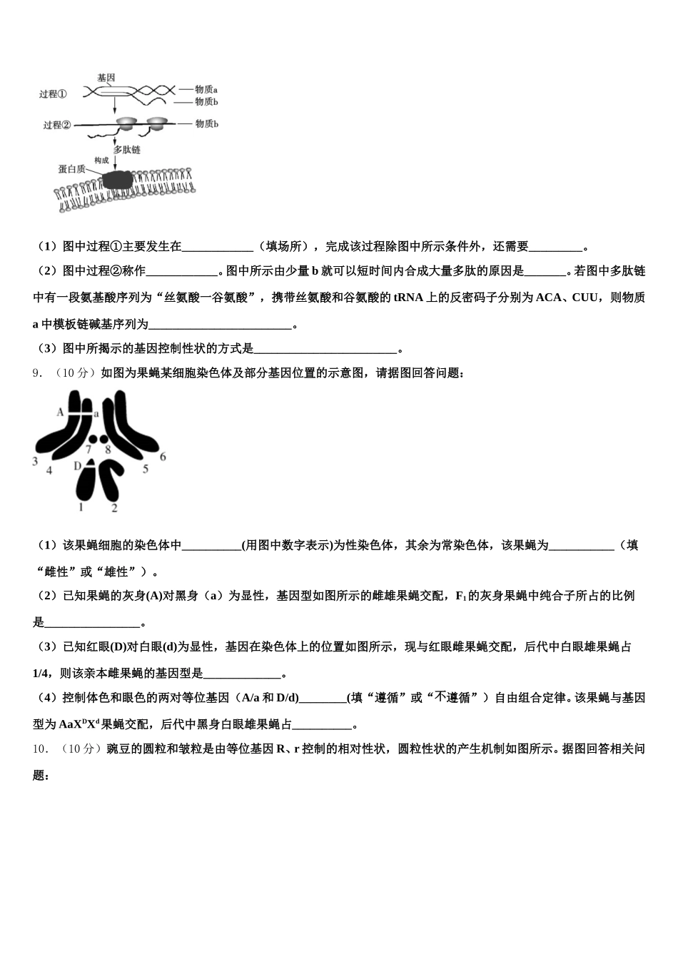 西藏林芝市第二高级中学2025届高一下生物期末达标检测试题含解析_第3页