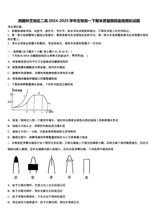 西藏林芝地区二高2024-2025学年生物高一下期末质量跟踪监视模拟试题含解析