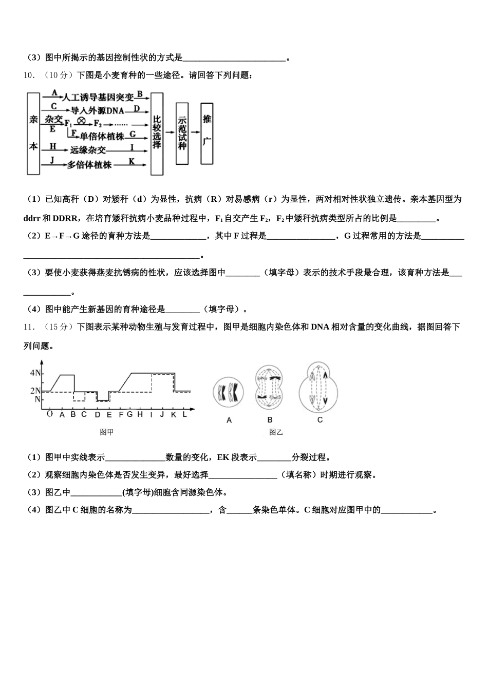 昌都市重点中学2024-2025学年高一生物第二学期期末监测试题含解析_第3页