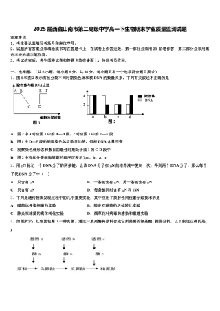2025届西藏山南市第二高级中学高一下生物期末学业质量监测试题含解析