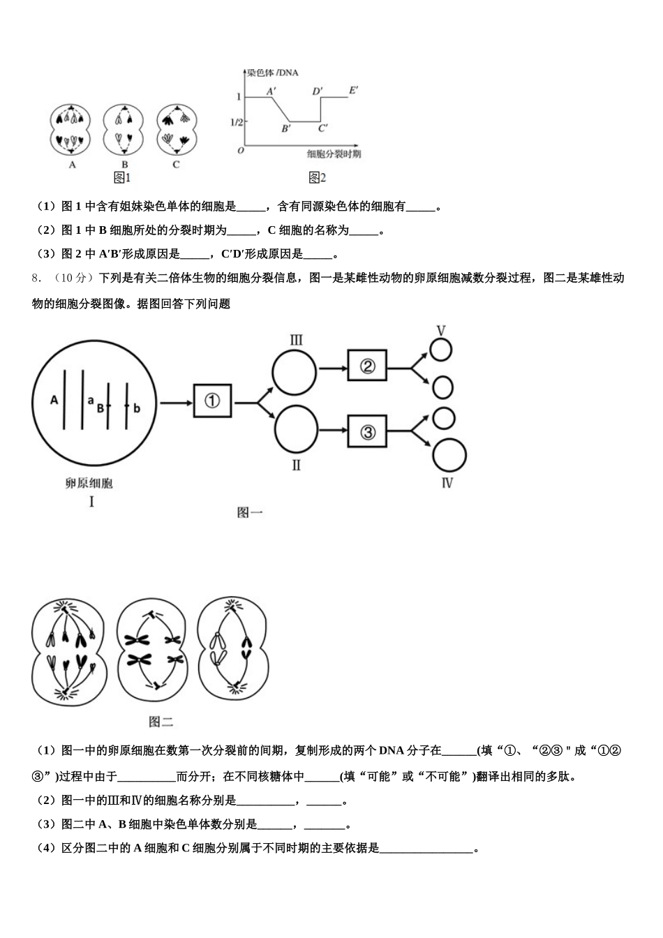 藏拉萨那曲第二高级中学2025届高一生物第二学期期末学业水平测试模拟试题含解析_第2页