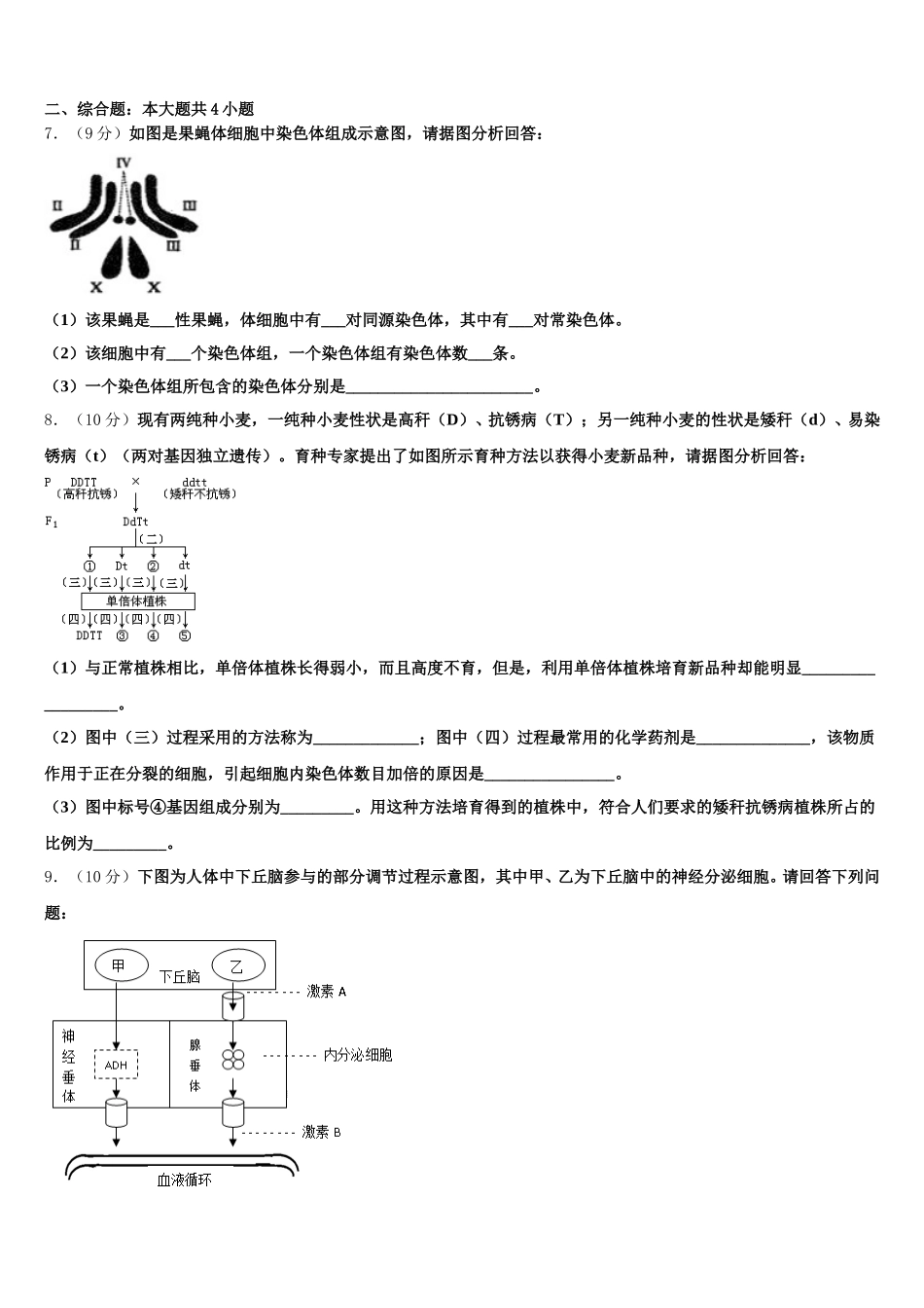 2025届拉萨市重点中学生物高一下期末教学质量检测试题含解析_第2页