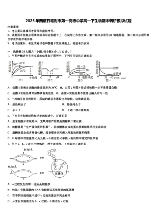 2025年西藏日喀则市第一高级中学高一下生物期末调研模拟试题含解析